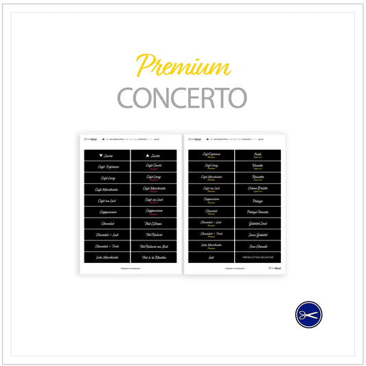 Necta Concerto - Barista 500 - Étiquettes de sélection découpables