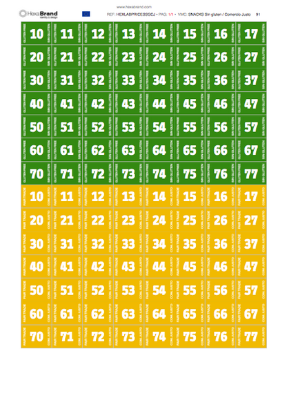 Necta Snakky Étiquettes de sélection à couper.