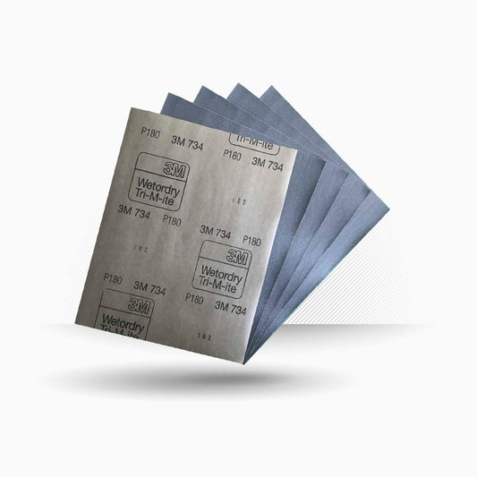 Papier de verre à l'eau - Grain 180 (Pack 5 pièces)