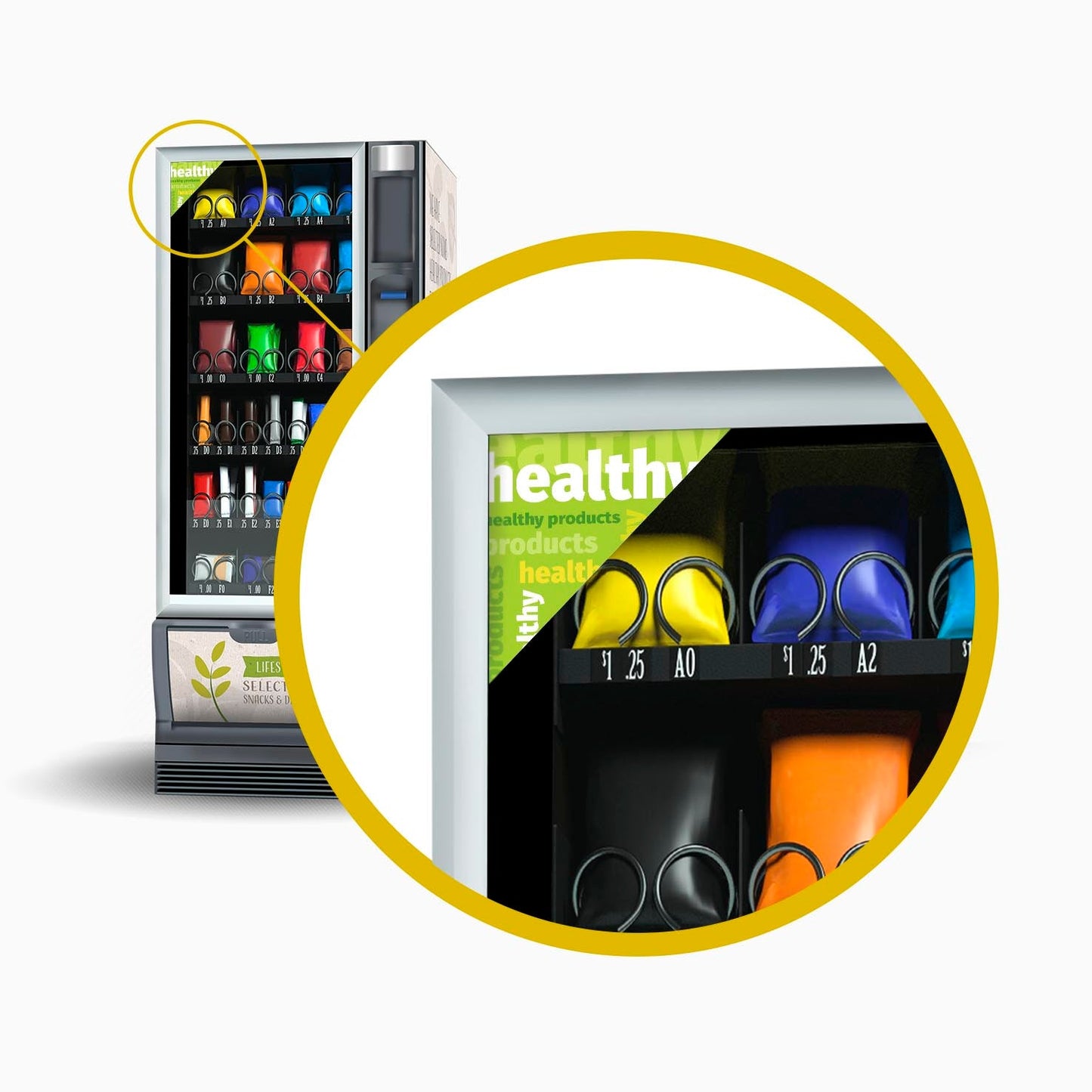 Triangle adhésif pour des produits sains (Pack 10 unités)