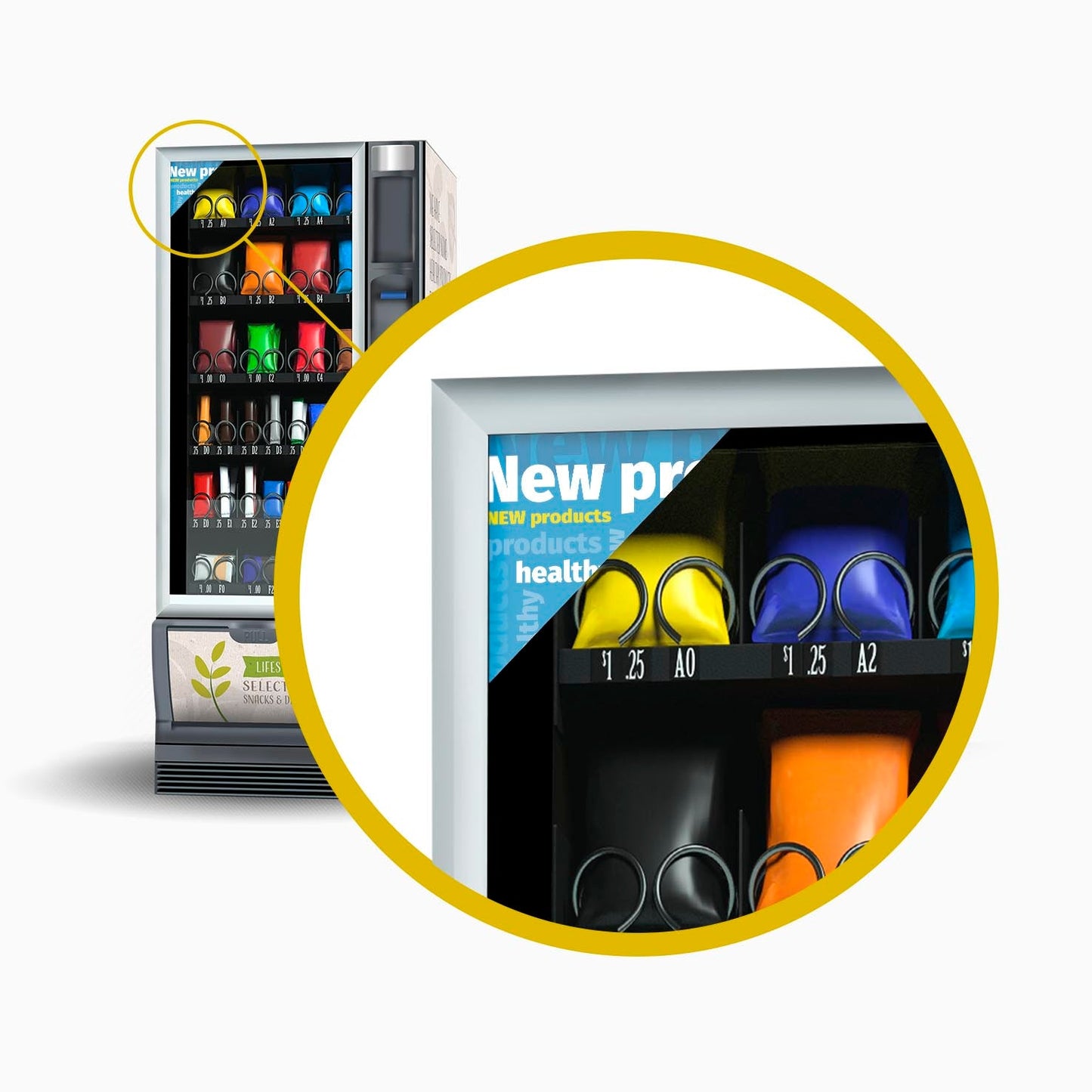 Triangle adhésif pour des produits sains (Pack 10 unités)